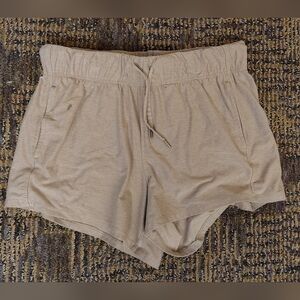 Women's High Waist Tan Drawstring Shorts